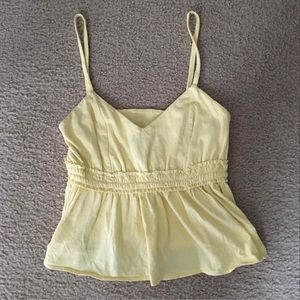 Forever21 Yellow Flowy Spaghetti Strap Crop Top